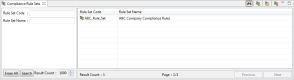 The compliance rule set search view